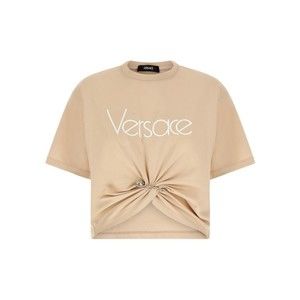 Versace Embroidered Logo T-Shirt With Safety Pin Detail - NWT